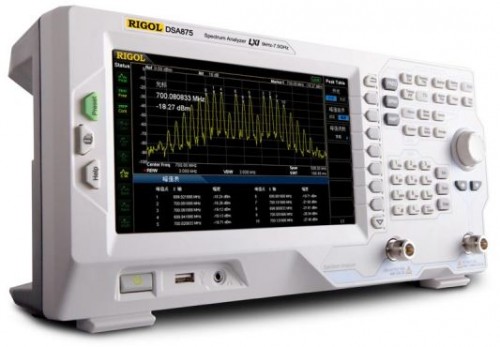 Анализатор спектра с опцией трекинг-генератора DSA875-TG, Rigol